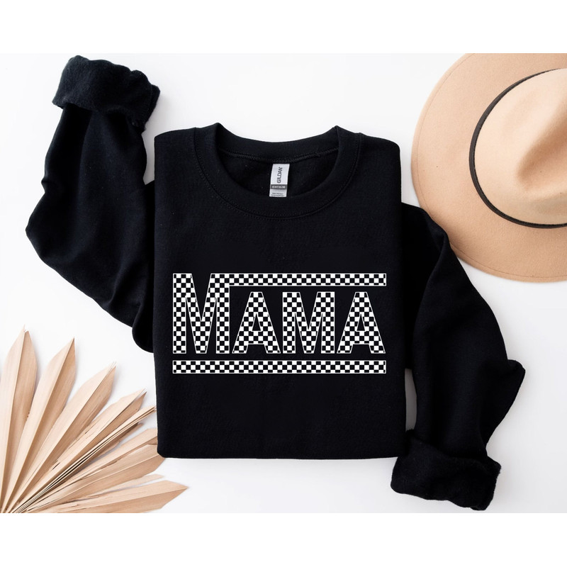 Checkered Vans Mama Shirt, Mother's Day Gift, Gift For Mother, Retro Mama Varsity Sweatshirts, Nana TShirt, Mama Crewneck, New Mom Gift.jpg