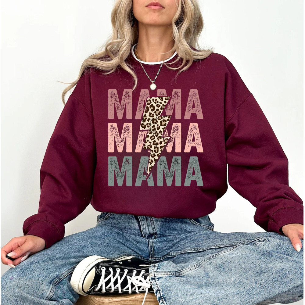 Mama Leopard Sweatshirt Retro Mothers Day Gift Mom Life Sweater Cute Mom Crewneck.jpg