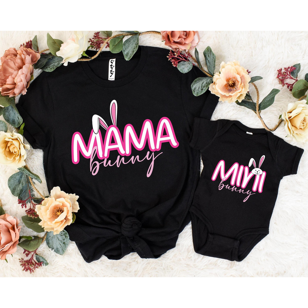 Mama And Mini Easter Bunny Shirt, Mama Bunny Tshirt, Mama and Mini Outfit, Easter Mama Mini Tees, Mommy and Me Easter Shirt, Mothers Day Tee.jpg