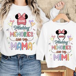 personalized making memories with my mama mother and daughter shirt, m