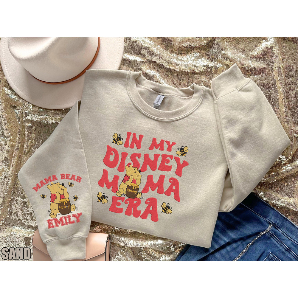 Custom Pooh Mama Bear Embroidered Sweatshirt, In My Disneyworld Mom Era Shirt, Winnie the Pooh Mothers Day shirt, Pooh Bear Mom Tee.jpg