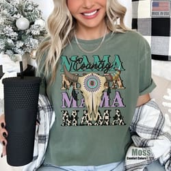 leopard country mama shirt, cow skull mama comfort colors tshirt, west
