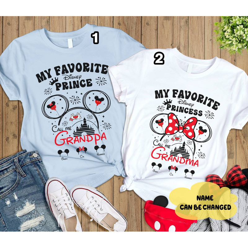 Disneyland Grandma Grandpa Custom Shirt, Custom Name Shirt, My Favorite Princess Call Me Grandma, Disneyland Family Shirt, Mother's Day Gift.jpg