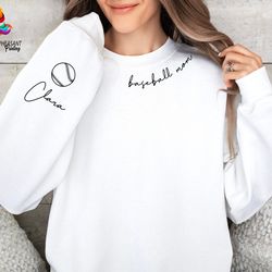 custom baseball mama sweatshirt, personalized baseball mama gift, name