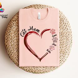 custom cat mom shirt, personalized cat mom shirt, pet lover shirt, mot
