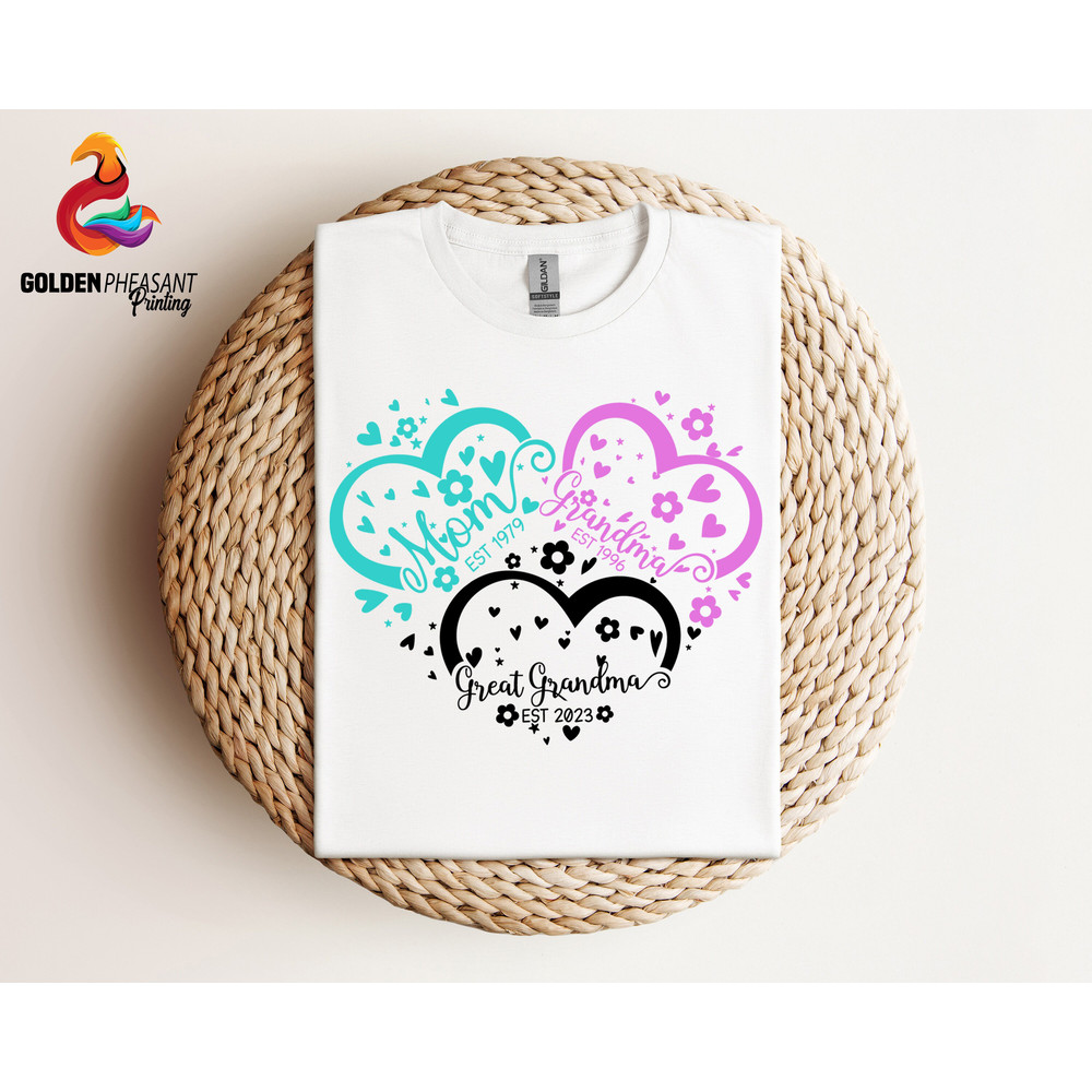 Great Grandma Colorful Heart Shirt, Grandma Sweatshirt, Mother Day Gift, Grandma Heart Sweater, Gift for Mom, Gift For Grandma.jpg