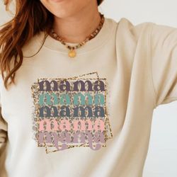 Mama Sweatshirt, Mothers Day Crewneck Sweatshirt, Trendy Sweatshirt,