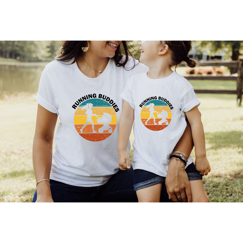 Mommy and Baby Shirt, Running Buddies Matching Shirt Set, Runner Gift for New Mom, Mother and Me Shirts, Marathon Mom TShirt.jpg