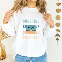 retro sunshine beach sweatshirt, summer beach vintage style top, sunsh