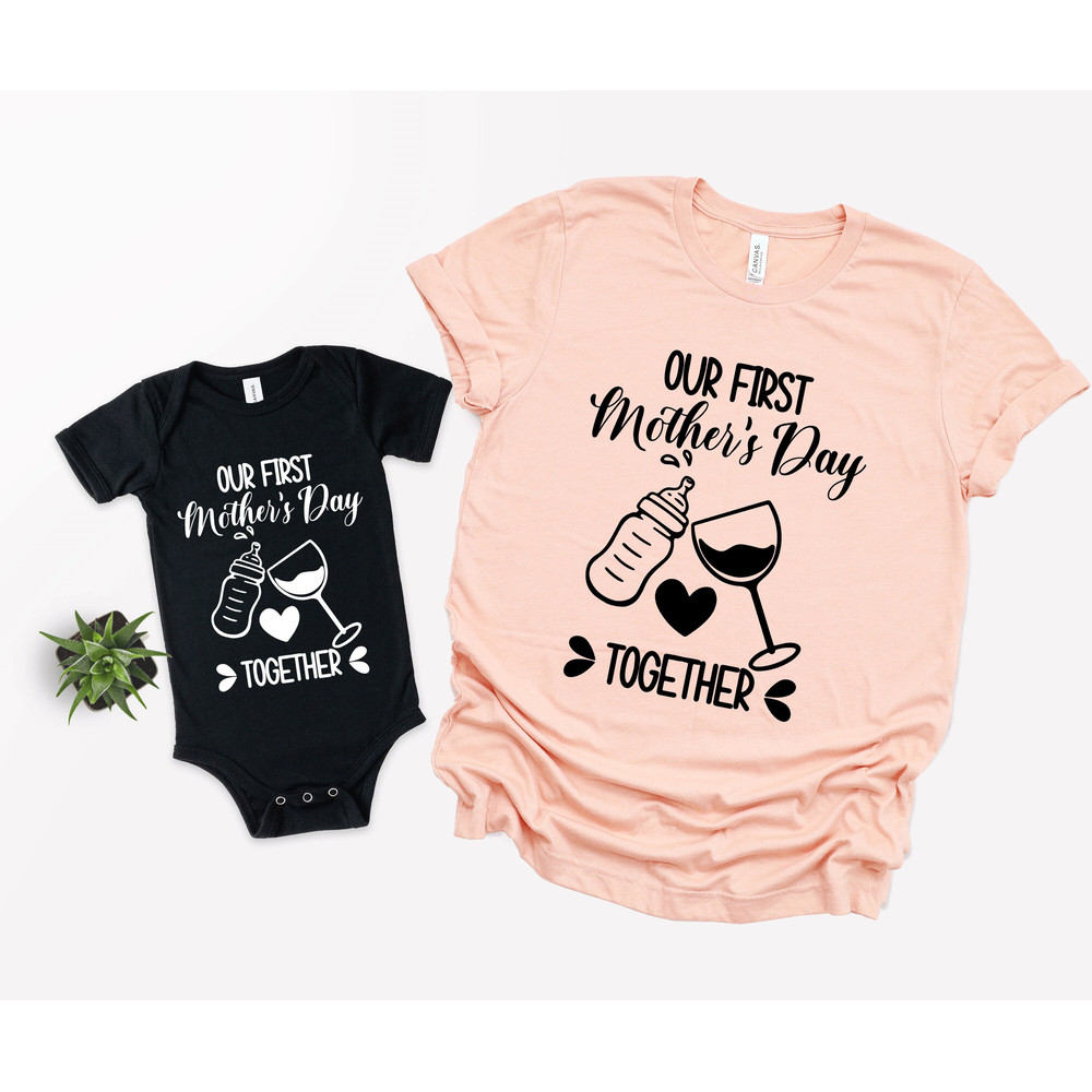 Our First Mother's Day Shirt, Mothers Day Matching Shirt, Mother's Day Mommy And Baby Outfit, Mother's Day Gift.jpg