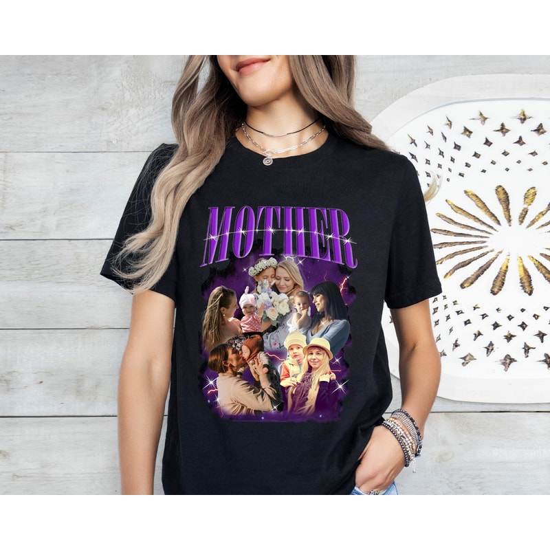 Custom Photo Mothers Day Bootleg Rap Shirt, Custom Bootleg Mama Tees, Mom Shirt With Kid Face Photos, Best Mom Vintage Graphic 90s Shirt.jpg
