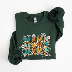 leopard print mama sweatshirt, cheetah mama sweatshirt for mothers day