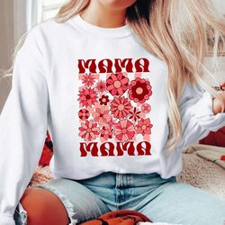 checkered mama sweatshirt, floral mama shirt, wildflowers mama shirt