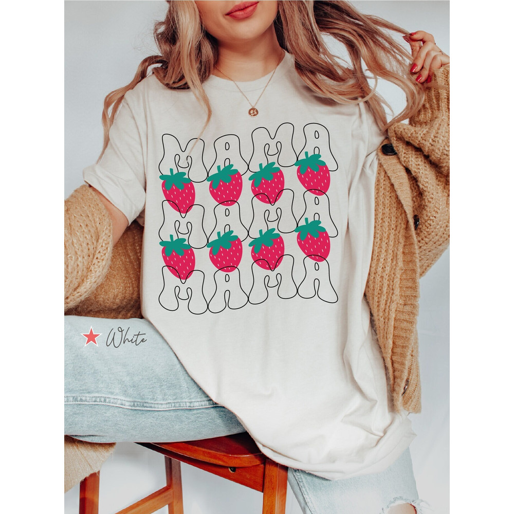 Mama Strawberry Shirt, Mom Strawberry T Shirt, Mothers Day Gift, Mom Berry Shirt, Mama To Be Gift, Fruit Lover Mom Tee, Expecting Mom Gift.jpg