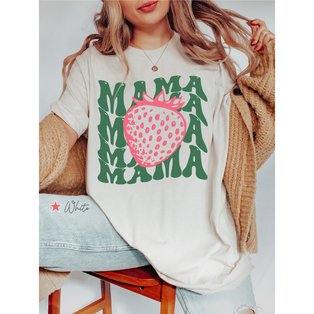 Mama Strawberry Shirt, Mom Strawberry T Shirt, Mothers Day Gift, Strawberry Shirt For Mom, Pink Strawberry Mama Shirt, Strawberry Gift.jpg