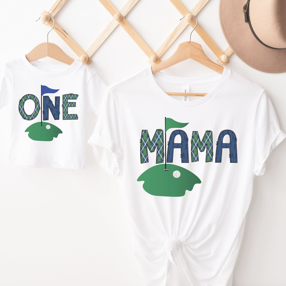 Golf Birthday Shirt, 1st Birthday Outfit, Hole in One Birthday Party, Matching Family, Mommy and Me Shirts.jpg
