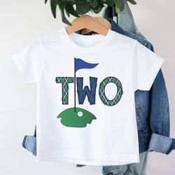 golf theme 2nd birthday boy shirt, golf theme matching family shirts