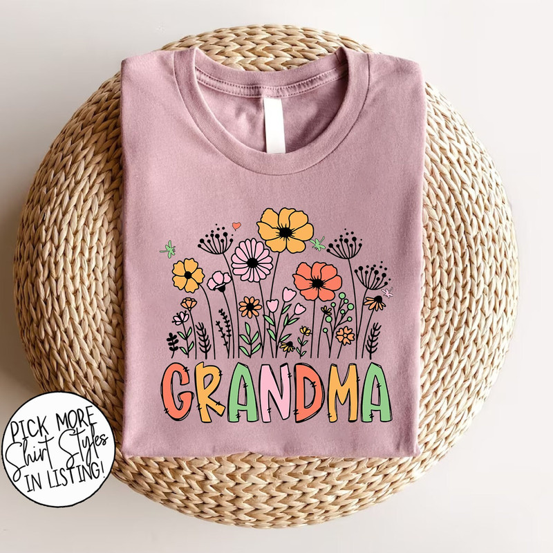 Floral Grandma Doodle Shirt, Grandma Shirt, Gift For Grandma Mother's Day, Grandma Flower Shirt, Happy Mother's Day Shirt, Grandma Doodle.jpg