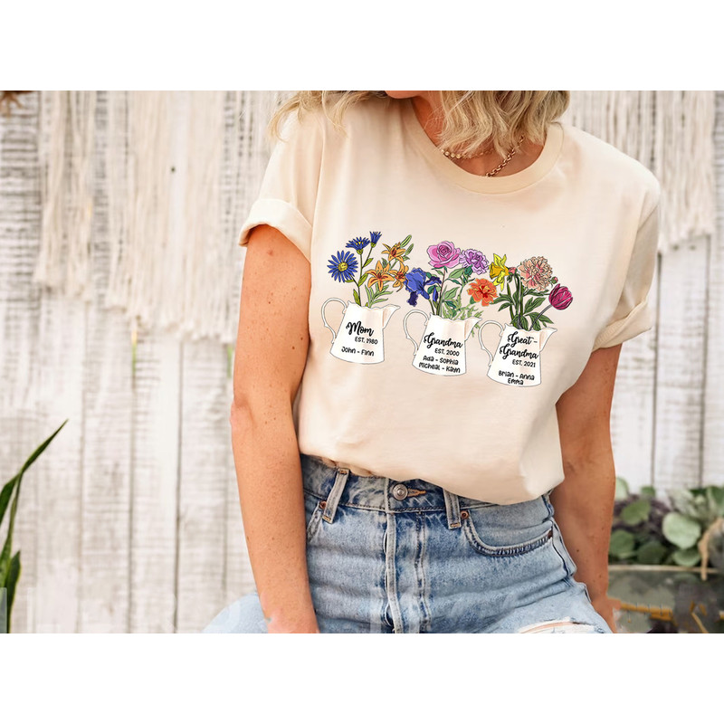 Mom Grandma Great-Grandma Floral Sweatshirt, Great Grandma Pregnancy Announcement, Great-Grandma Gift, Personalized Great Grandma Shirt 2.jpg