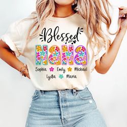 personalized blessed nana shirt, custom nana shirt, nana shirt, funny grandma shirt, gifts for grandma, grandma shirt