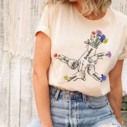 personalized grandma hand shirt, custom mimi shirt, nana shirt, mothers day t-shirt, grandma shirt, nana gift shirt
