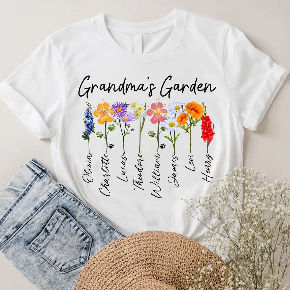 Personalized Grandma's Garden Shirt, Grandma Birth Month Flower T-Shirt, Mother's Day Gift for Grandma, Mimi Gifts, Mimi Shirt, Best Grandma.jpg