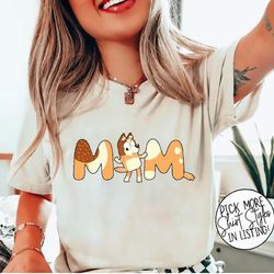 bluey mom shirt, bluey family shirt, retro chilli heeler shirt, bluey mum family shirt, retro rad mom bluey couple shirt