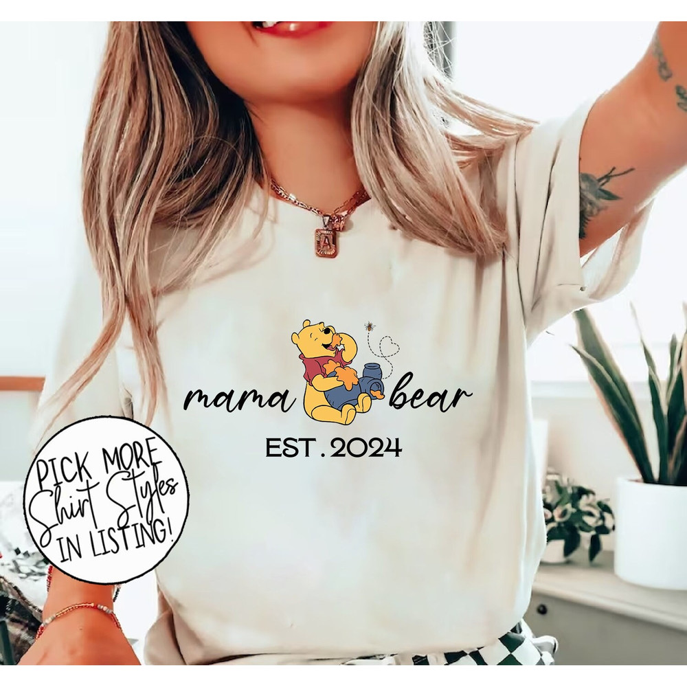 Custom Mama Bear Shirt, Custom Mom Sweatshirt, Personalized Gift New Mom, Gift for Mother, Personalized Mama Est 2024 Shirt, Gift For Mom.jpg