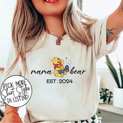 custom mama bear shirt, custom mom sweatshirt, personalized gift new mom gift for mother, personalized mama 2024 shirt