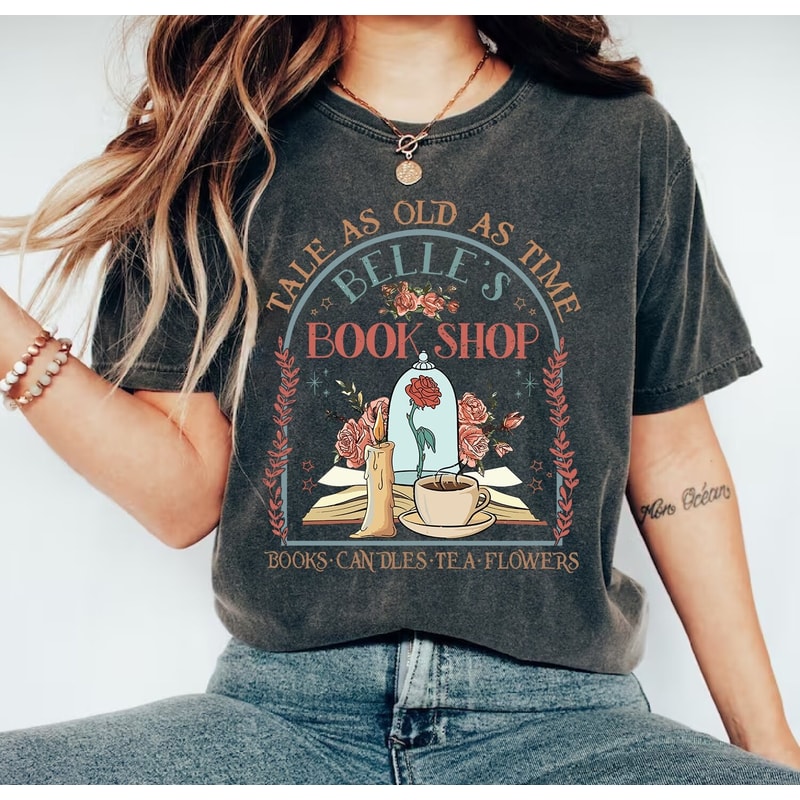 Retro Tale as Old as Time Shirt, Beauty and the Beast Shirt, Disney Princess Shirt, Belle Beauty Princess Tee, Vintage Princess Shirt.jpg