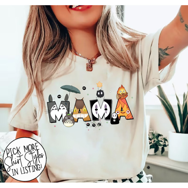 Totoro Mama Shirt, Cute Mom Ghibli Cartoon Shirt, Cool Mom Club Sweatshirt, Mother's Day Gift, Best Mom Ever Shirt, Gift For Mama.jpg