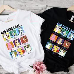 god says i am blue dog shirt, bible verse quotes shirt, family matchin