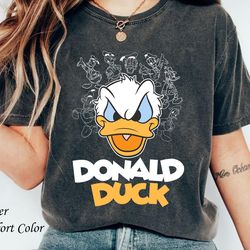 Retro Donald Duck Big Face Comfort Colors Shirt, Funny Donald Duck Dis