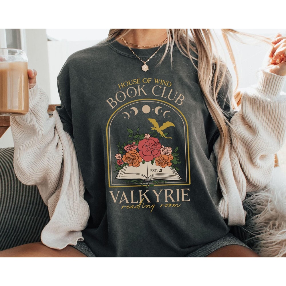 Retro House Of Wind Book Club Valkyrie Reading Room Comfort Colors Shirt, Acotar Velaris The Night Court, Book Lover Tee, Gift For Bookish.jpg