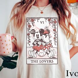 retro mickey and minnie mouse tarot card the lovers comfort colors