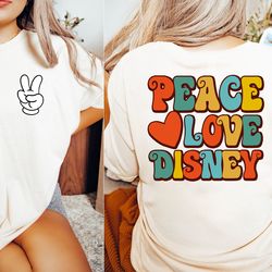 two sided mickey mouse hand sign peace love disney comfort colors shirt