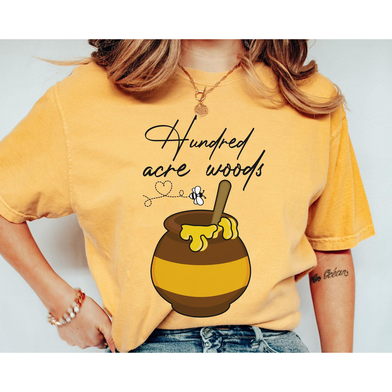 Winnie The Pooh Honey Pot Hundred Hundred Acre Wood Comfort Colors Shirt, Pooh Bear and Friends Disney Washed T-shirt, Disneyland Trip.jpg