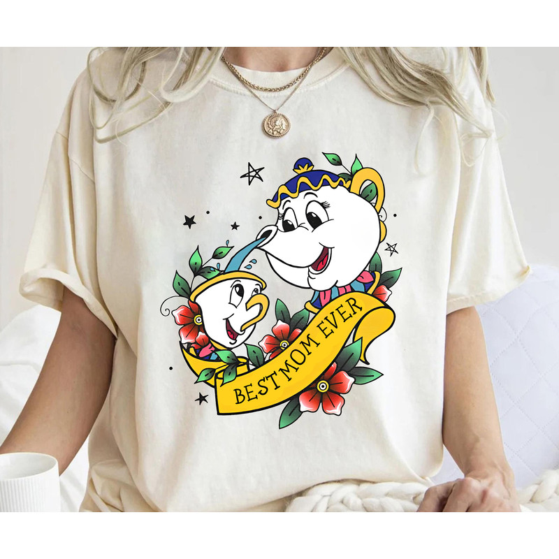 Disney Beauty And The Beast Chip And Mrs. Potts Shirt, Disney Best Mom Ever, Disney Mom Squad Shirt, Disney Mama Tee, Happy Mother's Day.jpg