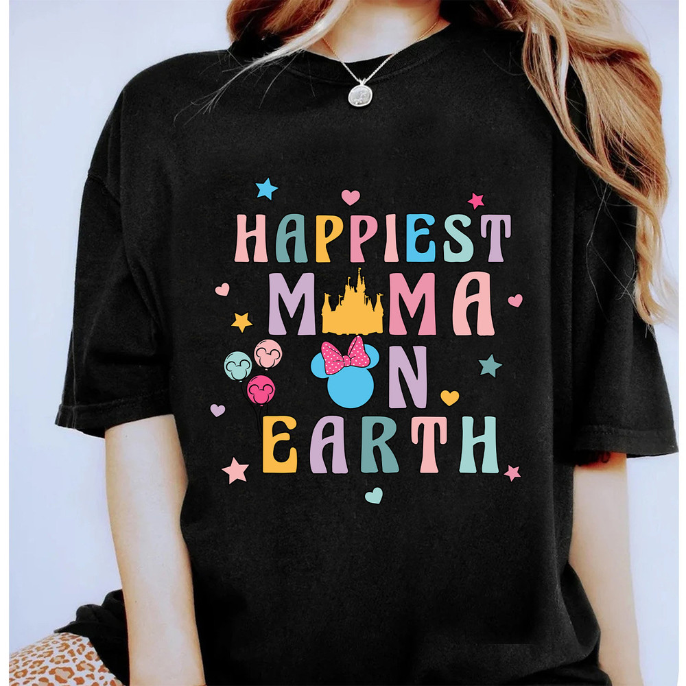 Happiest Mama On Earth Shirt, Disney Minnie Mouse Balloon Tee, Disney Mom Squad Shirt, Mom Gift, Disney Mama Tee, Happy Mother's Day.jpg