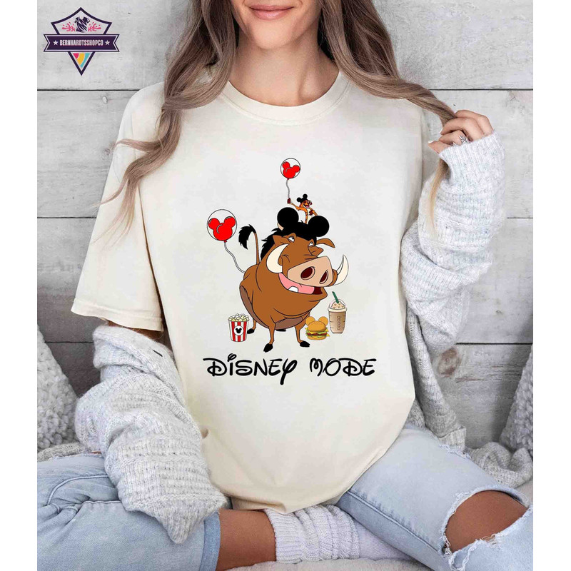 Pumbaa And Timon With Mickey Balloon Disney Mode Cute T-Shirt, Vintage Hakuna Matata Retro Shirt, Pumbaa And Timon Trip shirt.jpg