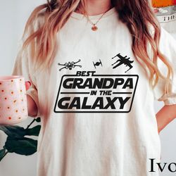 vintage starfighter best grandpa in the galaxy comfort colors shirt, disney star wars grandfather t shirt, fathers day