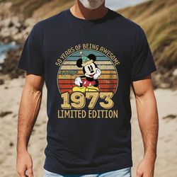 personalized mickey dad 50th birthday shirt, dad limited edition 1973 birthday t-shirt, 50th birthday, dad birthday
