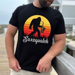 bigfoot tshirt, saxsquatch funny bigfoot shirt, saxophone shirt, funny bigfoot tshirt, saxophone unisex tshirt