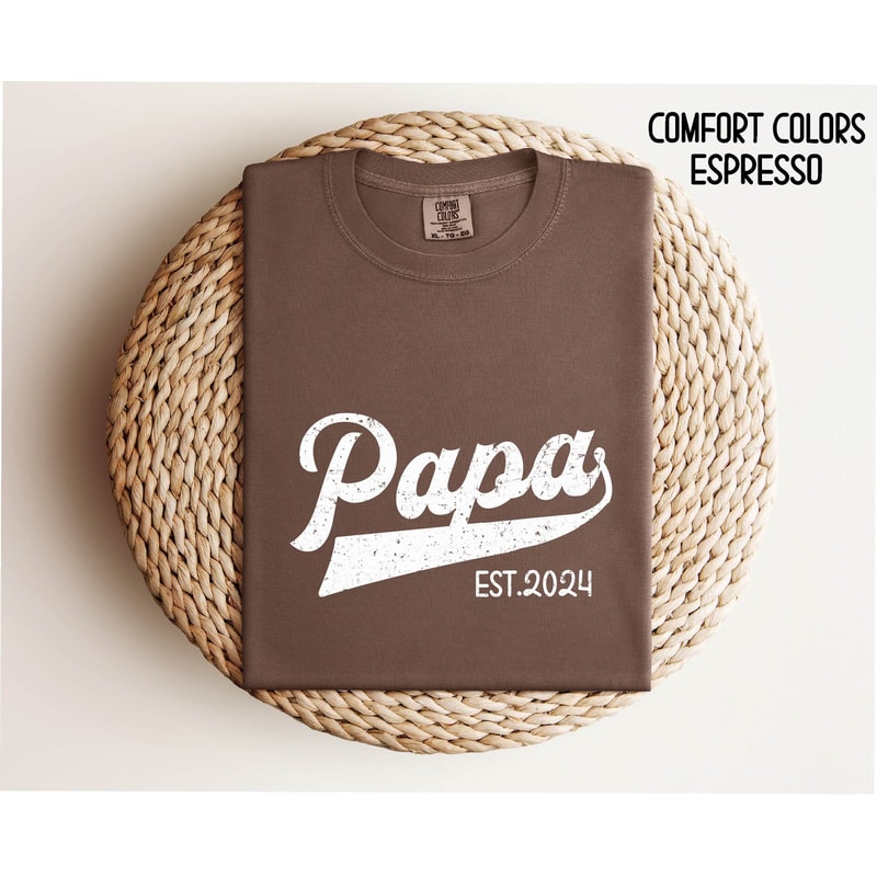 Gift for Papa ,Personalized Papa Shirt, Father's Day Gift for Papa ,Papa Est 2024 shirt, Pregnancy Announcement for Papa, New PAPA Gift.jpg