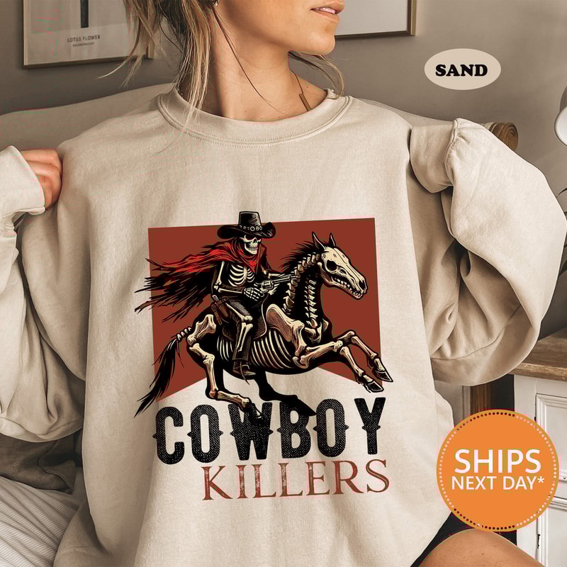 Cowboy Killer Sweatshirt Rodeo Crewneck Western Graphic Hoodie Oversized Graphic Sweater Country Concert Shirt Western Sweatshirt.jpg