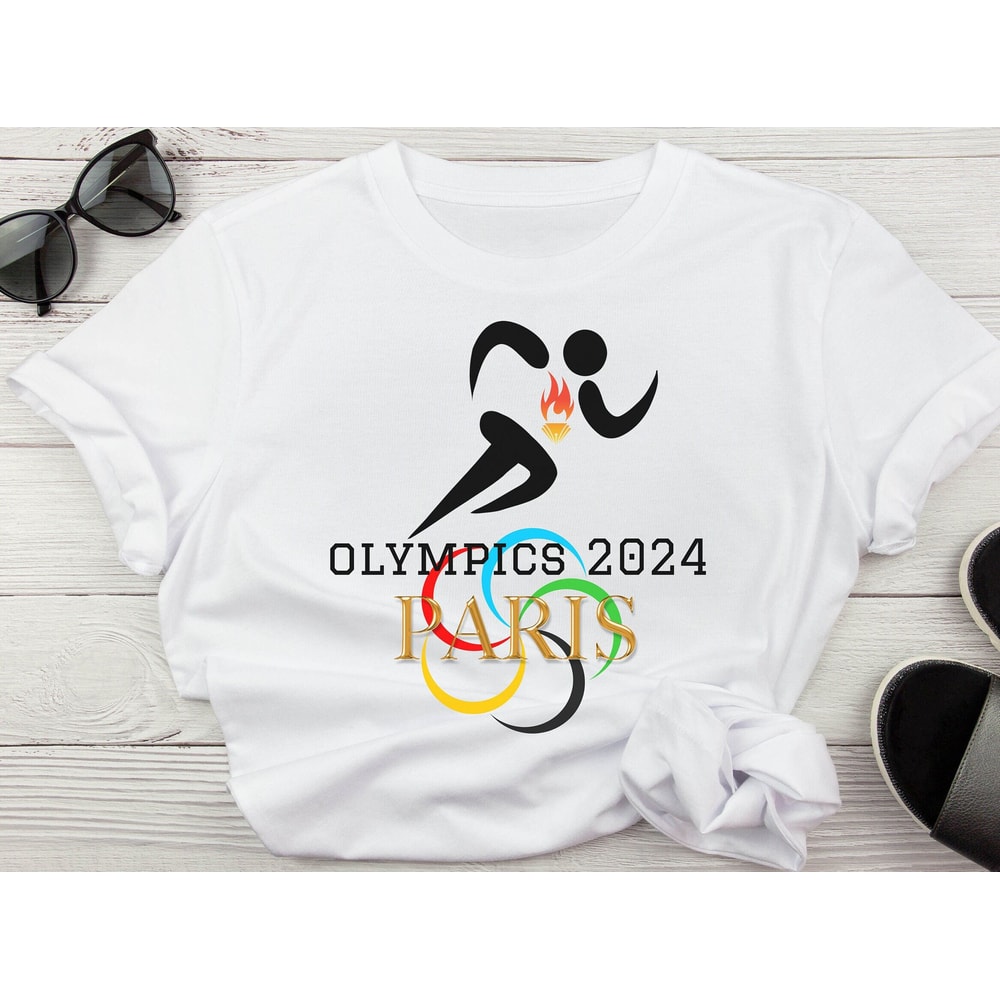Athletic Track and Field Olympics 2024 Graphic T-Shirt Summer Game Paris Olympics Shirt Trackstar Torch Crewneck Tee Sportswear Running Top.jpg