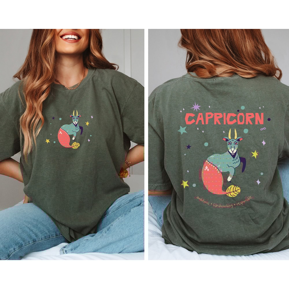 Capricorn Zodiac Comfort Colors T-shirt, Astrology Birth Sign Tee, Comfy Shirt, Horoscope Shirt, Birthday Gift, Bday Tee, Oversized Shirt.jpg