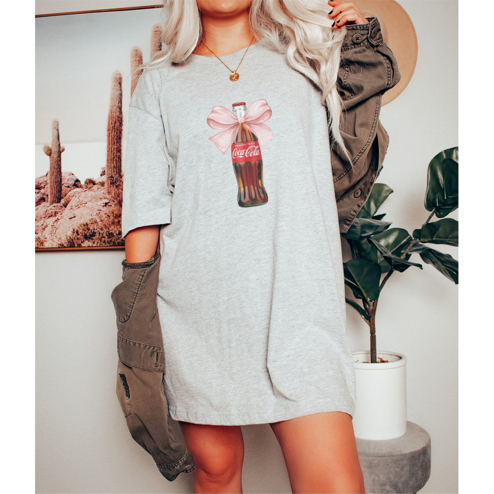 Coca Cola Pink Bow Tshirt, Coca Cola T-Shirt, Coke Lover, Trendy Tee, Coca Cola Fan, Gift for Coke Drinker, Gift for Friend, Gift for Her.jpg