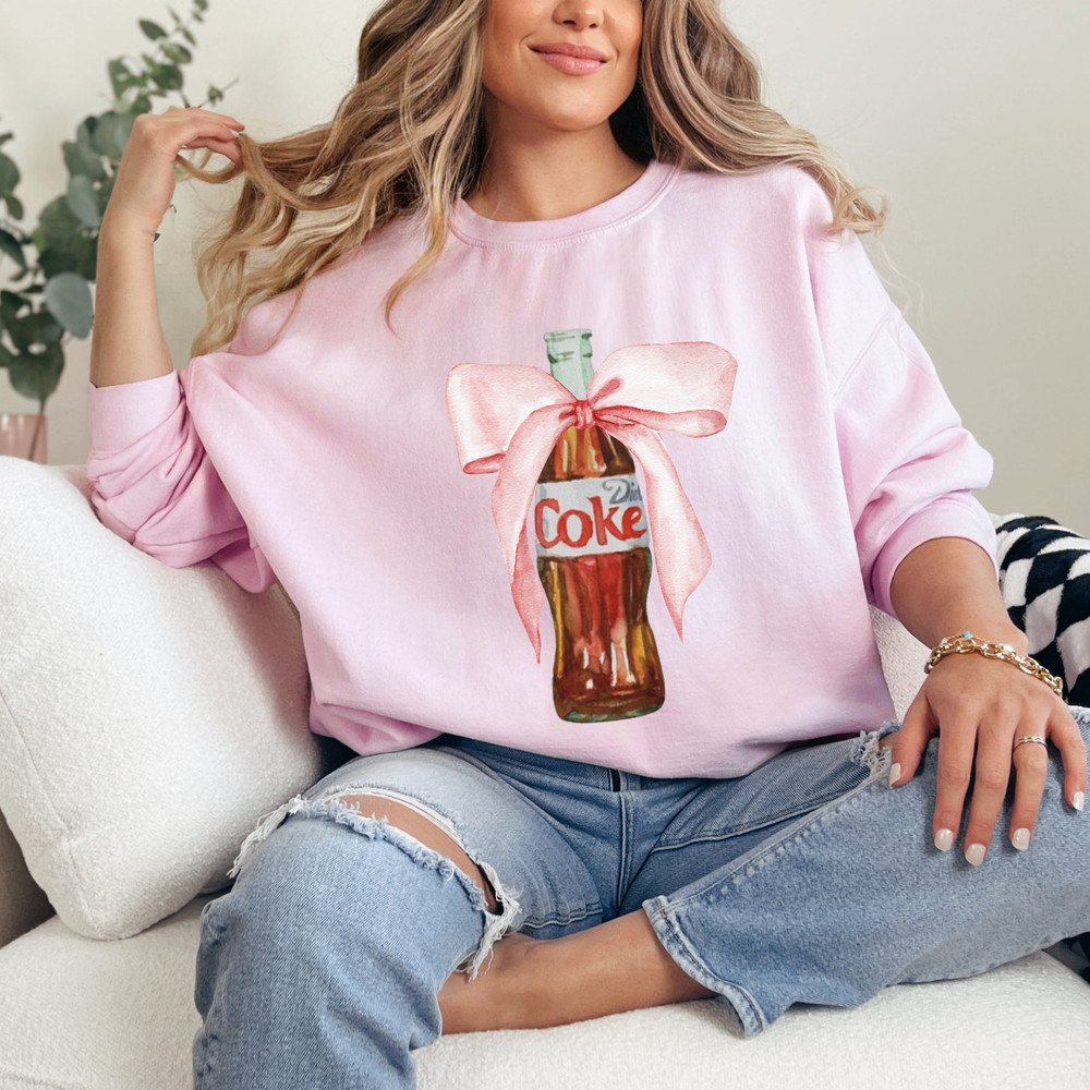 Diet Coke Pink Bow Sweatshirt, Diet Coca Cola Crewneck, Diet Coke Lover, I Need A Diet Coke, Funny Shirt,Coke Lover Sweater,Coke Long Sleeve.jpg