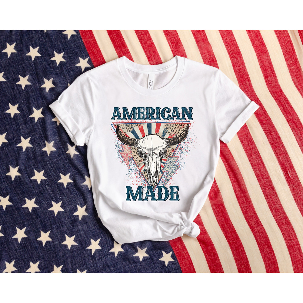 American Made Shirt, Retro 4th Of July Shirt, Red White and Blue Shirt, Western America Shirt, Western Fourth of July Tee, Usa Graphic Shirt.jpg